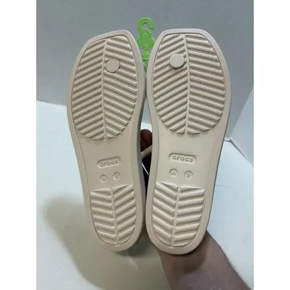 Crocs Miami Toe Loop Sandal Dew 209862-0WW Women's Size 8 Beige NEW - Picture 7 of 8